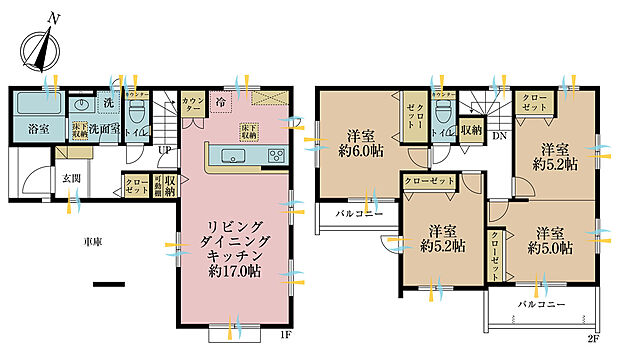 3LDK、土地面積100.55平米、建物面積106.69平米