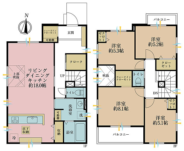 4ＬＤＫ、土地面積110．09平米、建物面積105．19平米