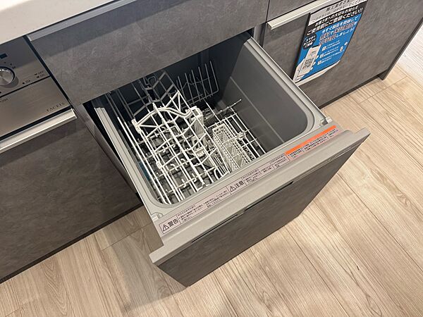 食器洗いの負担を軽減。手荒れを抑えて、節水効果も見込めます。省スペースのビルトインタイプです。