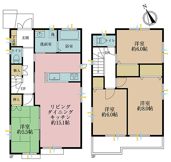 4ＬＤＫ、土地面積110平米、建物面積94．6平米