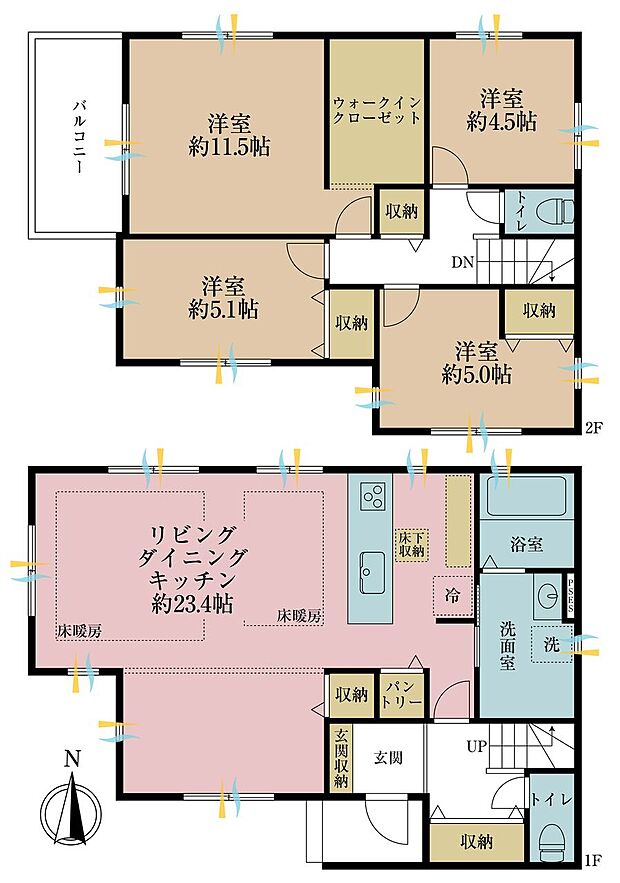 4ＬＤＫ、土地面積135．29平米、建物面積111．62平米