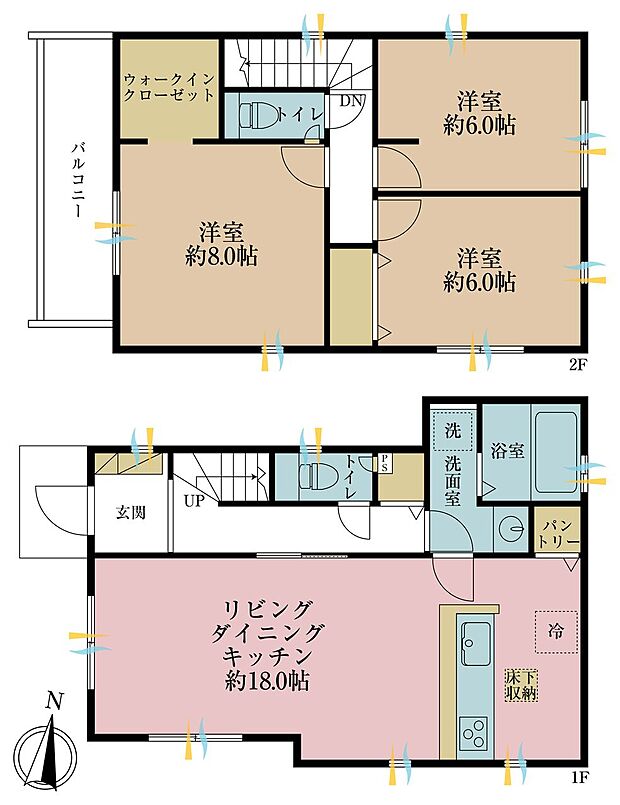 3ＬＤＫ、土地面積105．83平米、建物面積92．73平米
