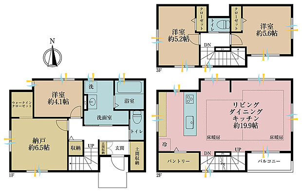3ＳＬＤＫ、土地面積93．81平米、建物面積105．72平米
