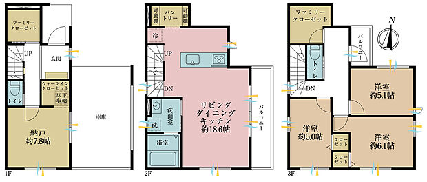 3ＳＬＤＫ、土地面積69．87平米、建物面積131．08平米