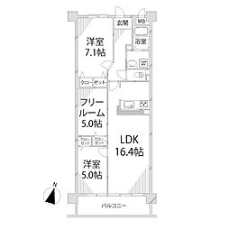 キャッスルコート国府寺町 3LDKの間取図画像
