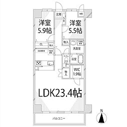 キャッスルコート東辻井 2LDKの間取図画像