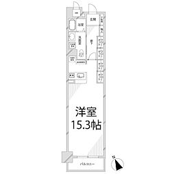 キャッスルコート西新町 ワンルームの間取図画像