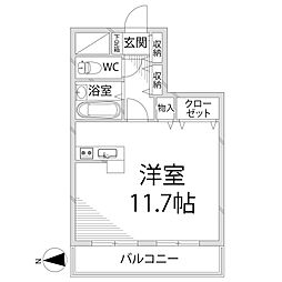 ラ・パルフェ・ド・アフェール ワンルームの間取図画像