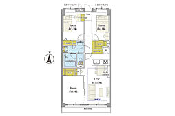 ライオンズマンション湘南辻堂第2 3LDKの間取図画像