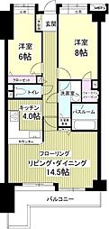 ライオンズマンション乃木坂 2階2LDKの間取り