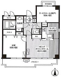 ガーデンコート下馬 2階2LDKの間取り