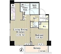 ソラーニ目黒不動前 3階1LDKの間取り