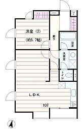 エクセル米喜（池上） 1階2LDKの間取り