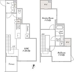 ルミークアン目黒 地下2階1SLDKの間取り