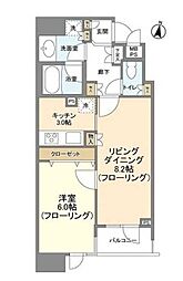 HF白金高輪レジデンス 4階1LDKの間取り