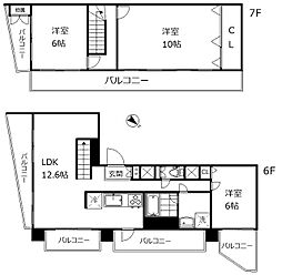 ルミネ五反田 6階3LDKの間取り