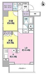 スタイリオ品川中延 5階2LDKの間取り
