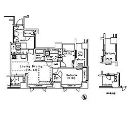 パークアクシス代官山 6階2LDKの間取り