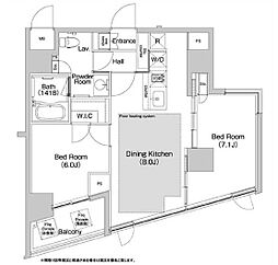 BPRレジデンス渋谷 8階2DKの間取り