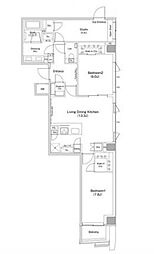 ザ・パークハビオ渋谷クロス 11階2SLDKの間取り