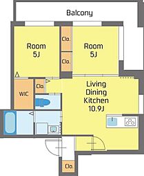 ビエンベニードス 2階2LDKの間取り