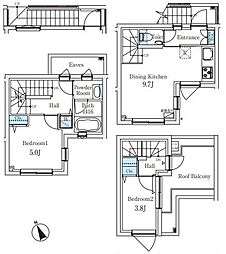 AGRATIOTERRCE恵比寿 2DKの間取図画像