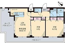 ベルプレジール 2LDKの間取図画像