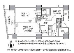 アクティ汐留 1SLDKの間取図画像