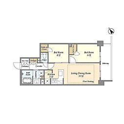 センチュリー尾山台グレイス 2LDKの間取図画像