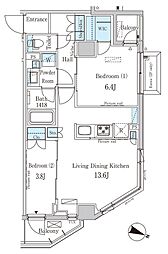 パークアクシス西馬込 2LDKの間取図画像