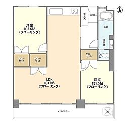 マンションニュー恵比寿 2LDKの間取図画像
