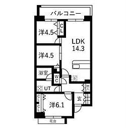 アクティ目黒駅前2号棟 3LDKの間取図画像