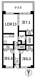 シティコート目黒4号棟 3LDKの間取図画像