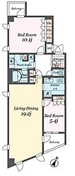パシフィックレジデンス目黒本町 2LDKの間取図画像