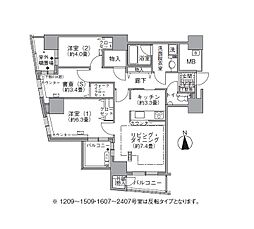 アクティ汐留 2SLDKの間取図画像