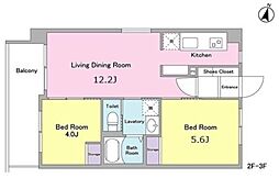 グラース洗足池 2LDKの間取図画像