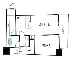 三樹ビル 1LDKの間取図画像