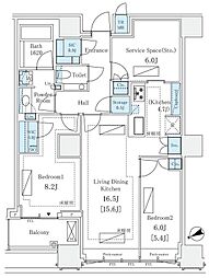 三田ガーデンヒルズウエストヒル 2LDKの間取図画像