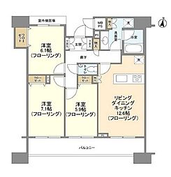 HF白金高輪レジデンス 3LDKの間取図画像