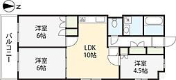 レック芝公園マンション 3LDKの間取図画像