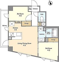 ARKMARKMAGOME 2LDKの間取図画像
