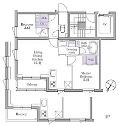 IPSE白金 2LDKの間取図画像