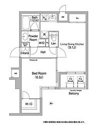 コンフォリア目黒長者丸 1LDKの間取図画像