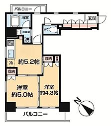 アート不動前 2DKの間取図画像