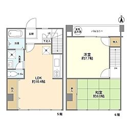 高輪グリーンハイツ 2LDKの間取図画像