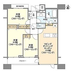 HF白金高輪レジデンス 3LDKの間取図画像