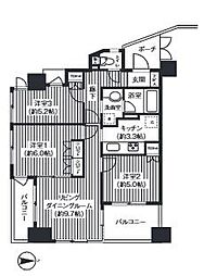 コスモ白金シティフォルム 3LDKの間取図画像