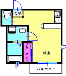 四季彩館 ワンルームの間取図画像