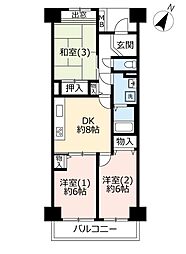URグリーンハイツ武蔵境通り 11階3DKの間取り
