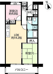 UR都市機構新川・島屋敷通り5号棟 2LDKの間取図画像